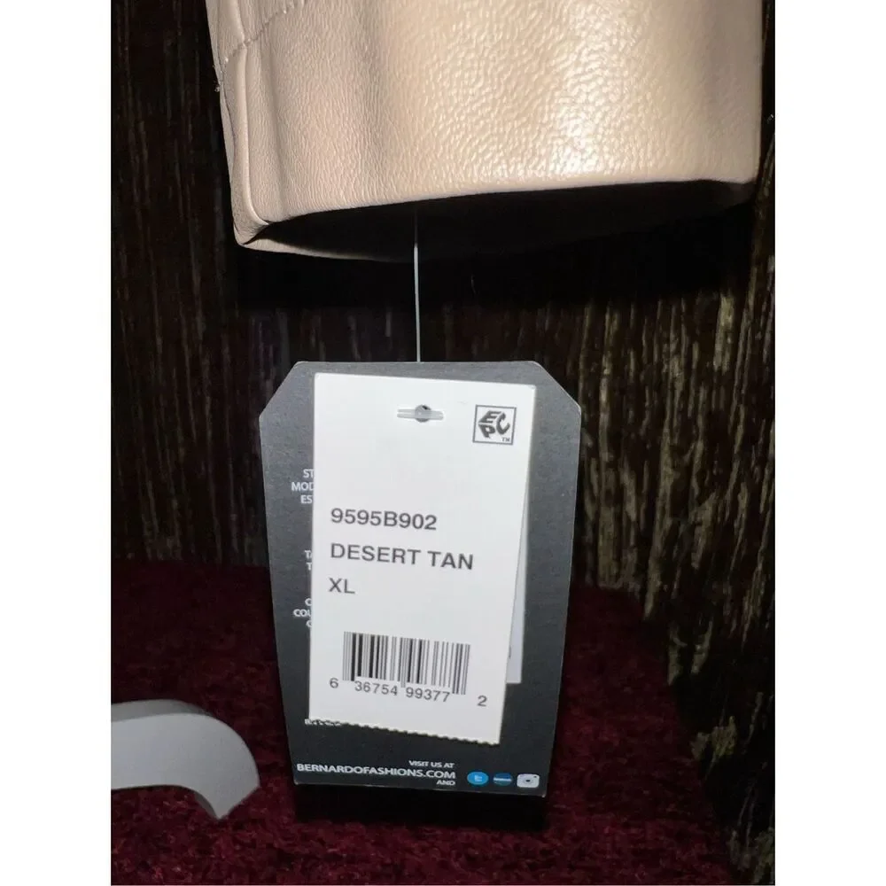 NEW Women’s Faux Leather Tan Moto Jacket XL - Picture 4 of 8